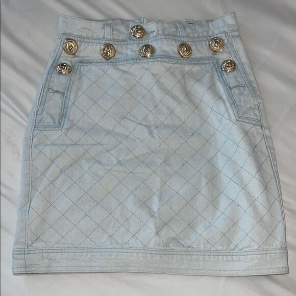 Light Blue Denim Mini Skirt - Picture 1 of 8